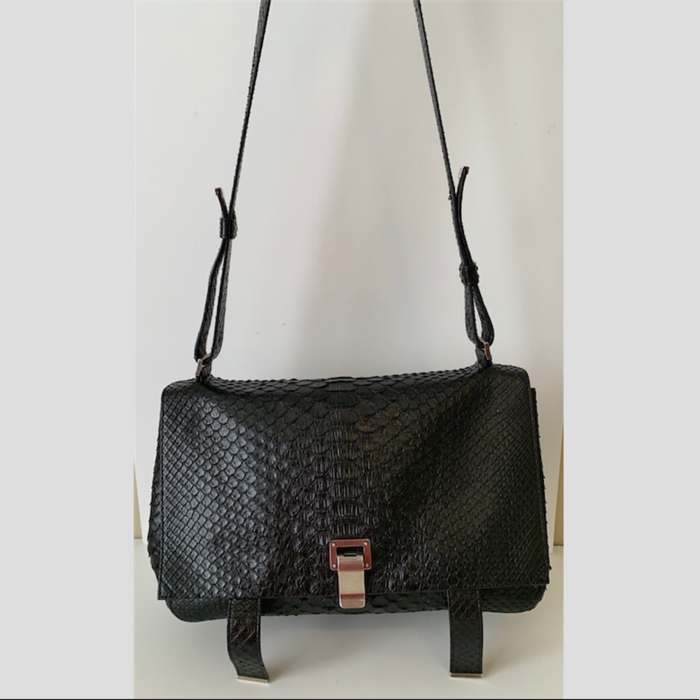 *SOLD Proenza Schouler Black Python Courier Cross Body